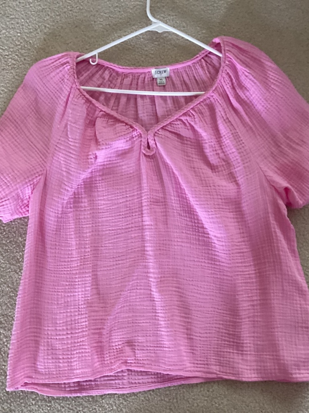 J crew xl pink gauze top